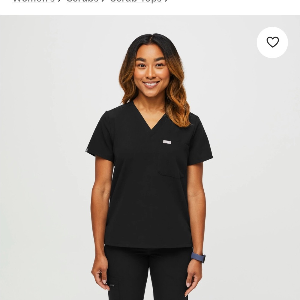 Figs Black Women's Short Sleeve Top